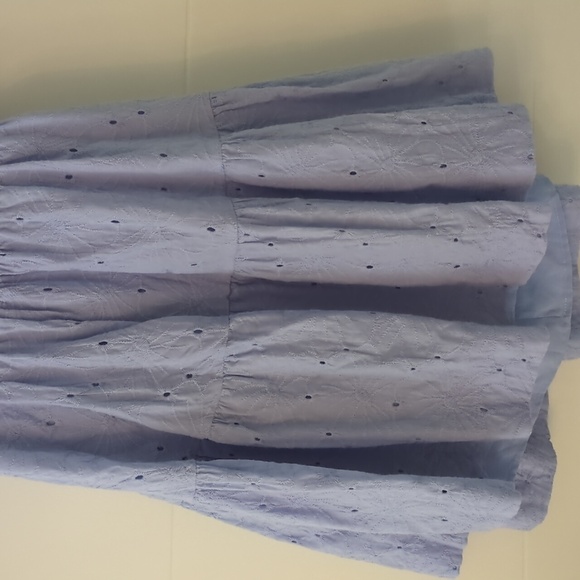Sassy Shortcake Light Periwinkle Open Back Embroidered Girly Mini Dress Coquette - Picture 4 of 11